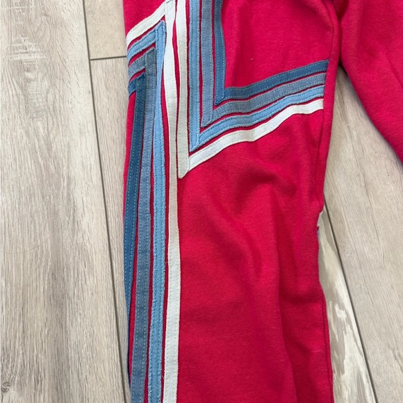 ✨Rare- Aviator Nation Blaze 4 blue ombré asymmetrical stripe joggers size small - Picture 4 of 10